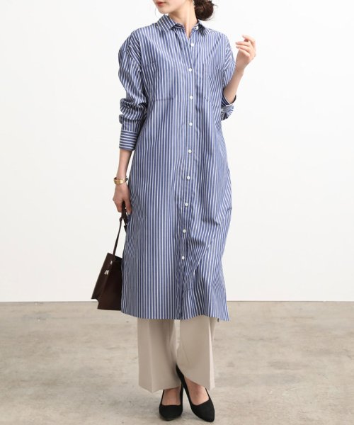 鎌倉シャツ Vis ドロップショルダーシャツワンピース ビス Vis D Fashion 鎌倉シャツ Vis ドロップショルダーシャツワンピース ビス Vis D Fashion