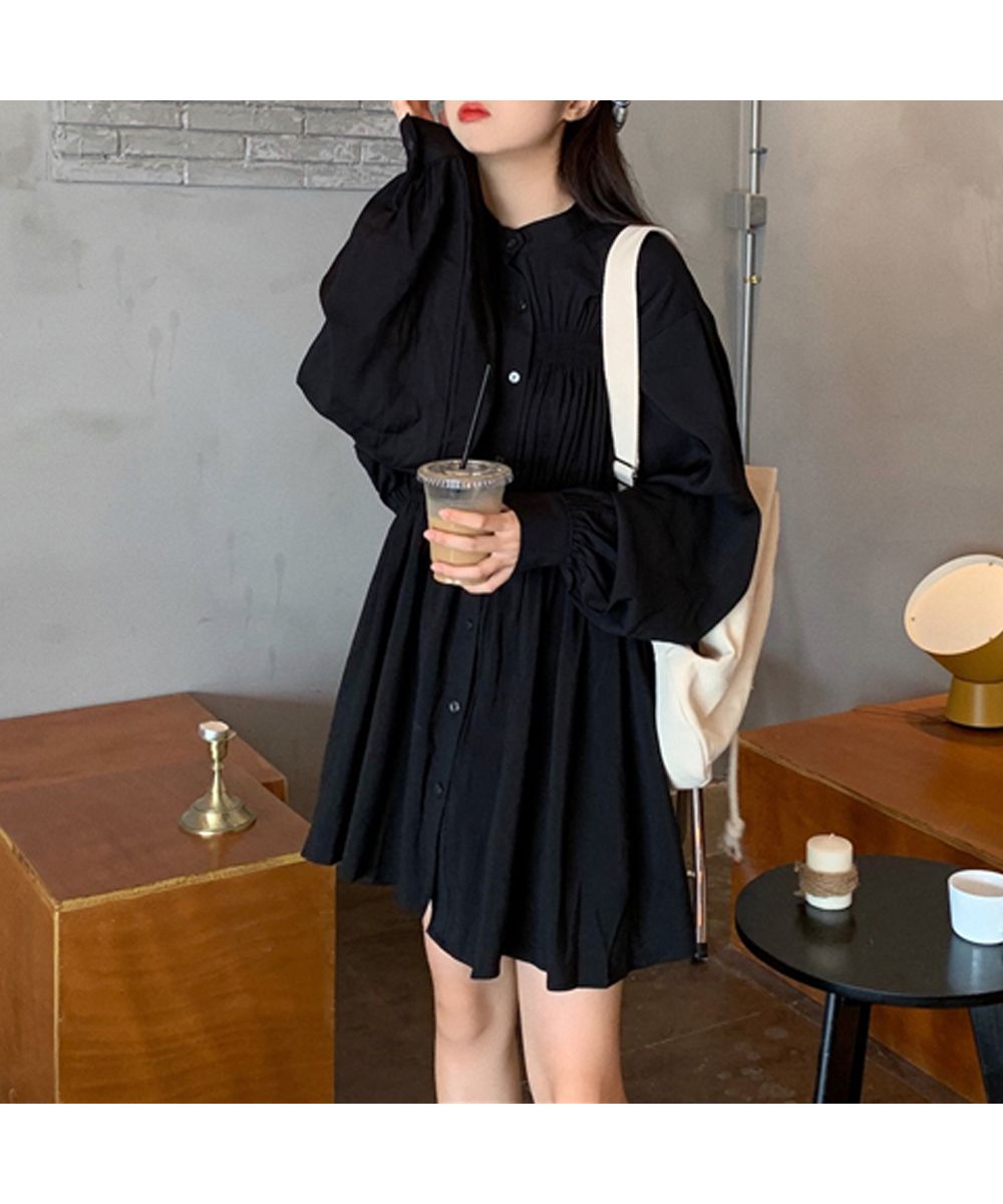 クーポン】【セール43%OFF】韓国 シャツワンピース 長袖