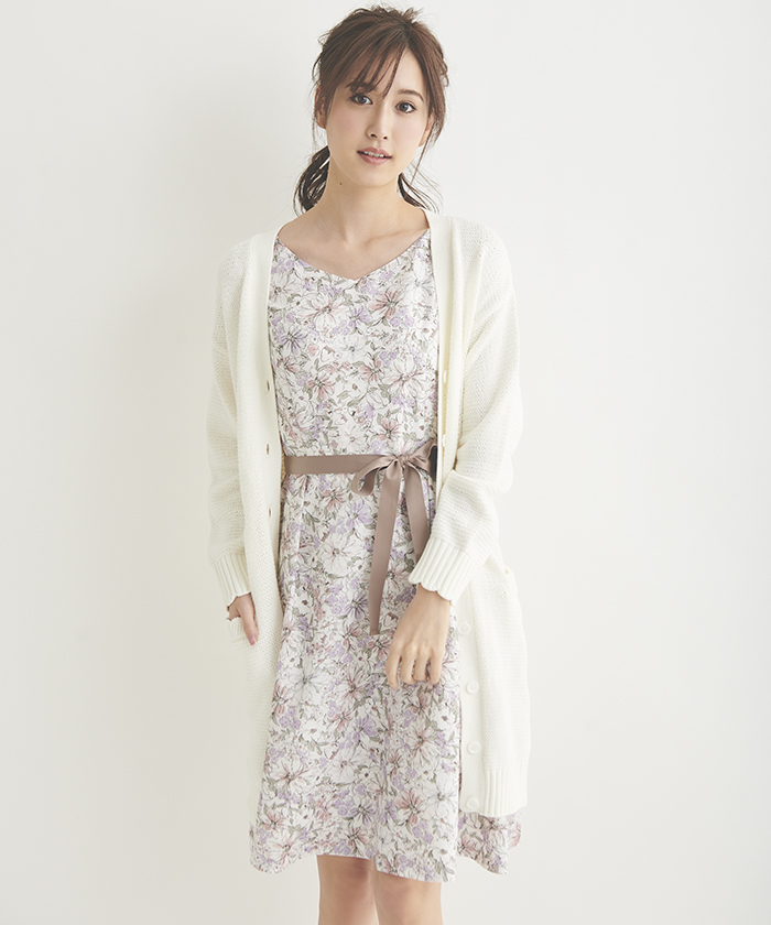 レッセパッセ 総レース ロングカーディガン