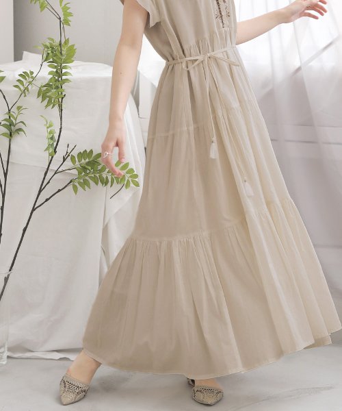 セール 40 Off Made In India Web限定 刺繍ティアードワンピース ブージュルード Bou Jeloud D Fashion