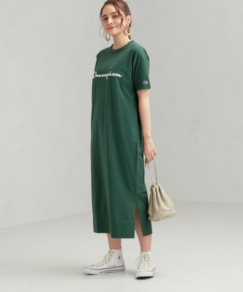 クーポン セール 40 Off 別注チャンピオン Sc Champion Glr ロゴ ワンピース グリーンレーベルリラクシング Green Label Relaxing D Fashion
