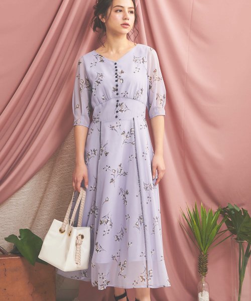 セール 美人百花 Andgirl Non No5月号掲載 モノトーンフラワーワンピース ノエラ Noela D Fashion