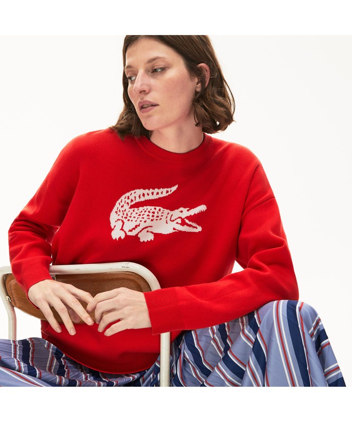 セール】ラコステ LACOSTE ワニデザインクルーネックセーター