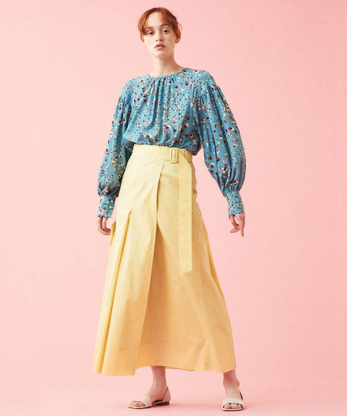 【ETRO】アシンメトリー フローラル プリーツ スカート ☆関税込☆ ETRO アシンメトリー フローラル ミディスカート