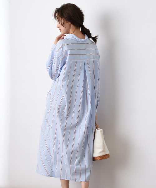 セール 先染めストライプシャツワンピース インタープラネット Interplanet D Fashion セール 先染めストライプシャツワンピース インタープラネット Interplanet D Fashion