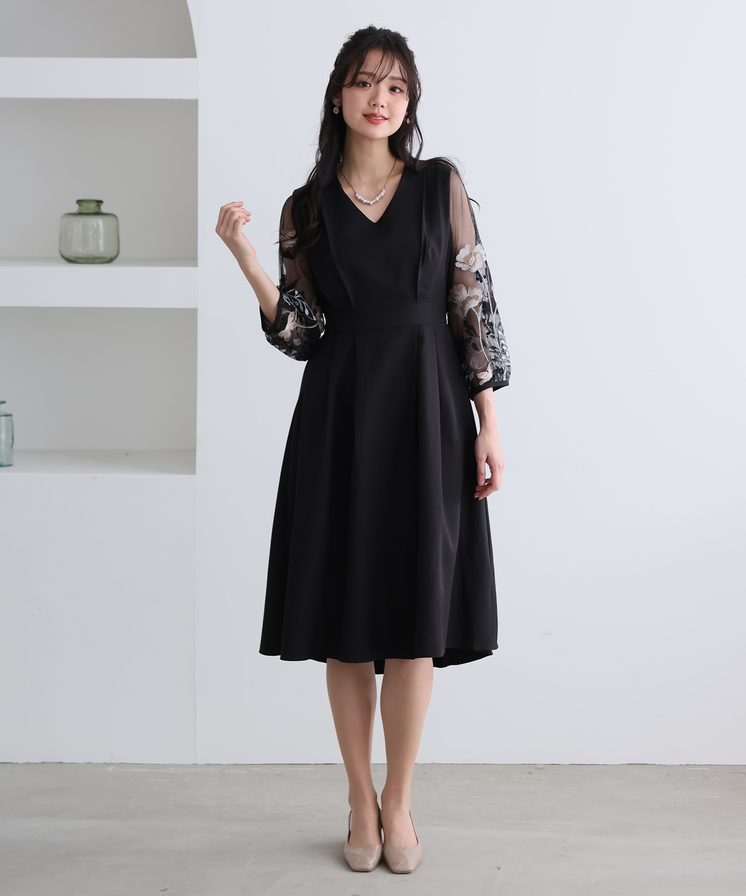 セール】プールヴー PourVous 結婚式ワンピースドレス袖ありと