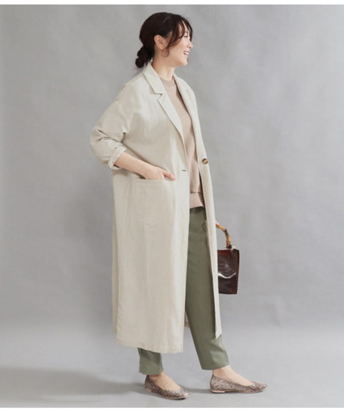 saraxjiji リネンロングコート　ナチュラル saraxjiji リネンロングコート ナチュラル - メルカリ