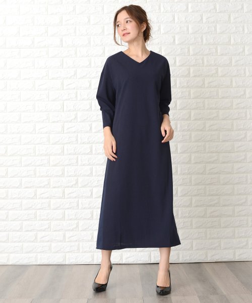 セール10 Off 七分袖ロング丈後ろプリーツワンピース ドレス レースレディース Lace Ladies D Fashion