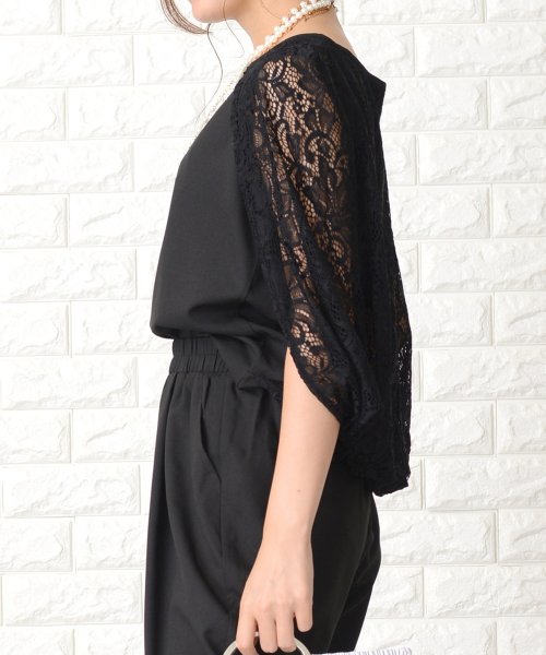 レースケープ袖セットアップ パンツドレス レースレディース Lace Ladies D Fashion レースケープ袖セットアップ パンツドレス レースレディース Lace Ladies D Fashion