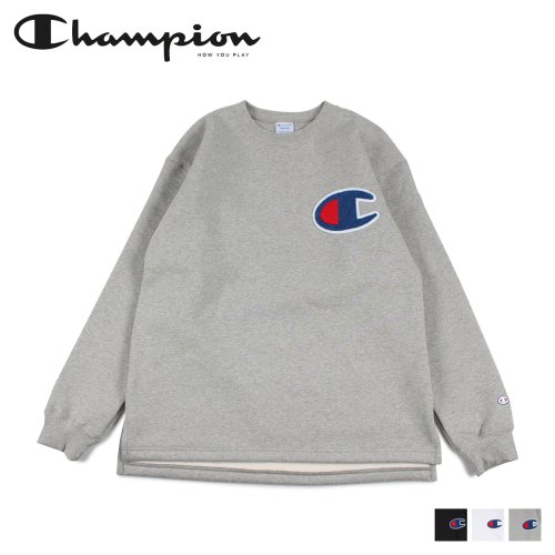 チャンピオン Champion トレーナー スウェット メンズ レディース ロゴ Crew Neck Sweatshirt ブラック ホワイト グレー 黒 白 チャンピオン Champion D Fashion