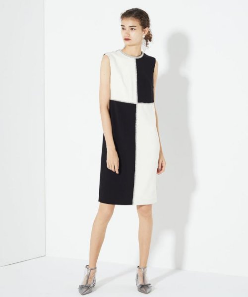 配色ビジューラインワンピース グレースコンチネンタル Grace Continental D Fashion