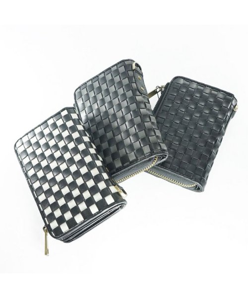セール 財布 メンズ 編み込み 二つ折り ハーフ メッシュ ラウンド ウォレット レディース キーズ Keys キーズ Keys D Fashion