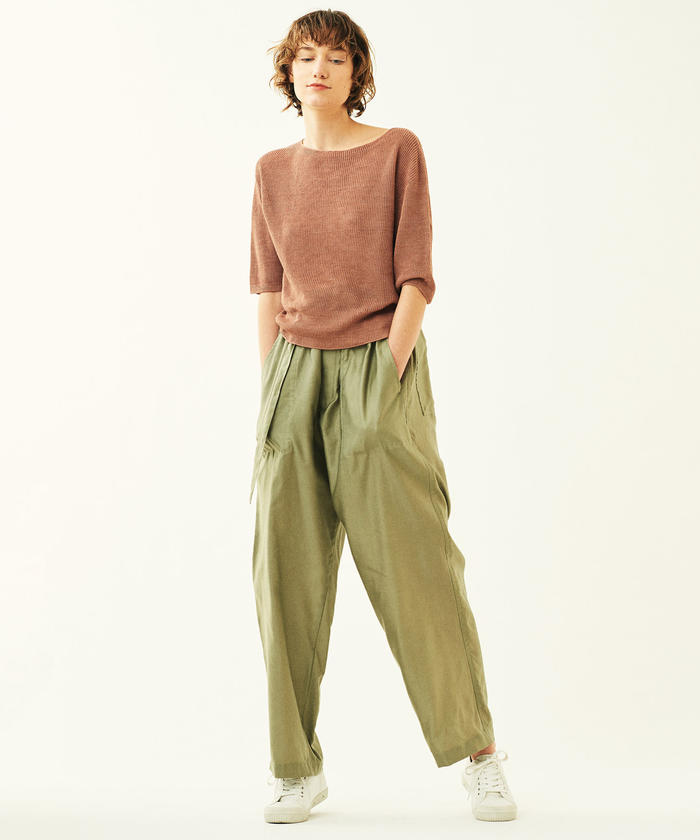 セール 30%OFF】リネンベーシック ボートネックプルオーバー