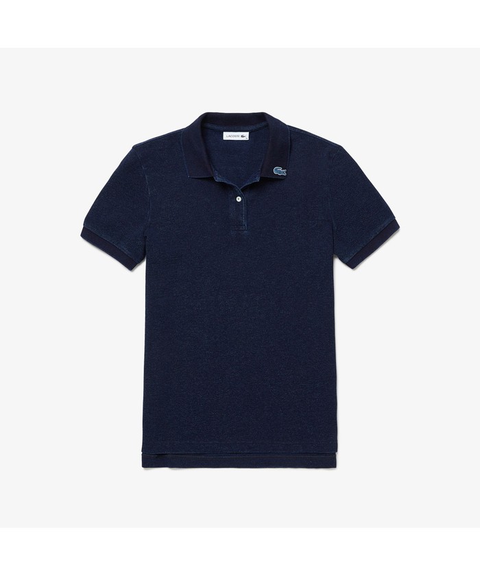 LACOSTE インディゴ ポロシャツ XL ラコステ LACOSTE 配色リブニットインディゴポロシャツ （ブルー