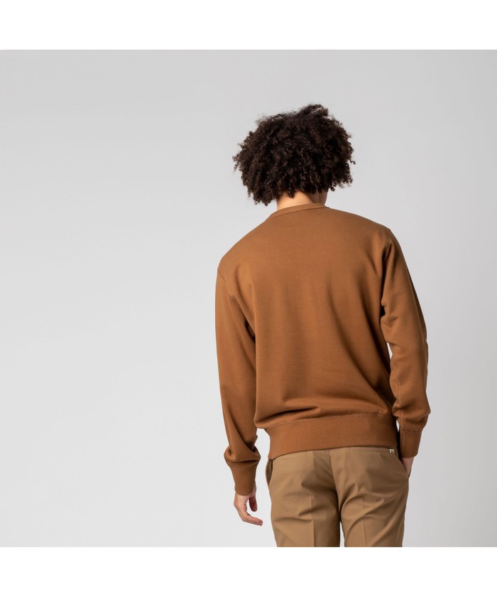LACOSTE スウェット ブラウン M ラコステ LACOSTE レギュラーフィット プレミアムコットンクルー