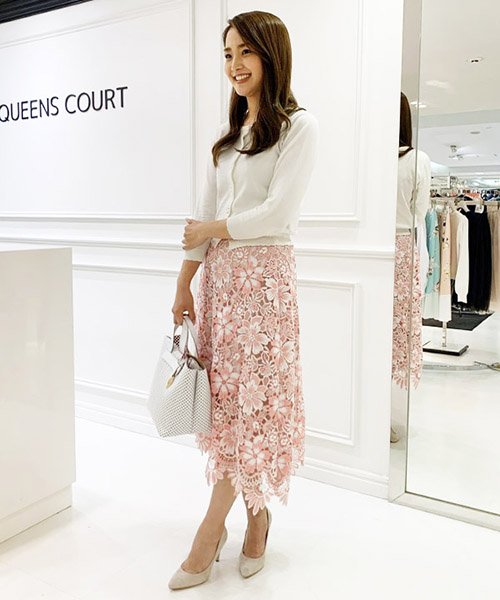 セール セットアップ対応 手洗い可能 大柄カラフルレースフレアスカート クイーンズコート Queens Court D Fashion セール セットアップ対応 手洗い可能 大柄カラフルレースフレアスカート クイーンズコート Queens Court D Fashion