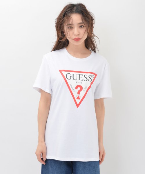 Guess ゲス オリジナルロゴプリント クルーネック 半袖 Tシャツ ルヴニール Revenil D Fashion Guess ゲス オリジナルロゴプリント クルーネック 半袖 Tシャツ ルヴニール Revenil D Fashion
