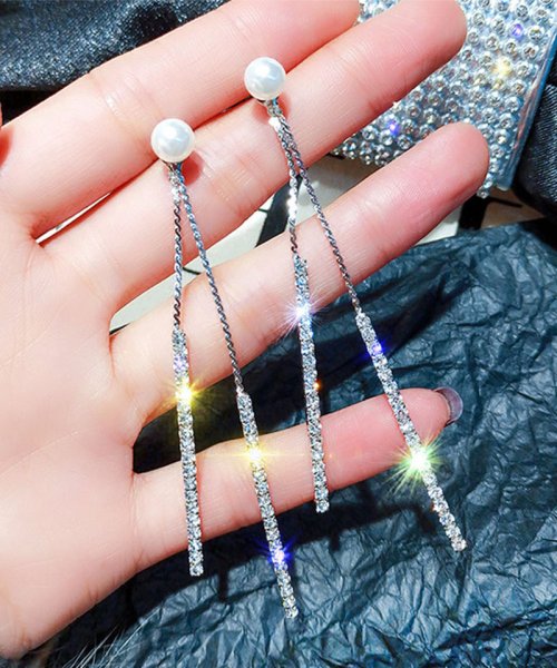 セール ロング イヤリング レディース 人気アクセサリー パール 結婚式プレゼント代30代40代 セイヘイショップ Seiheishop D Fashion