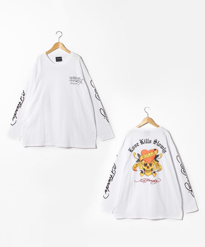 【人気☆かわいい☆オシャレ☆Ed Hardy】黒Tシャツ　ドクロ　ハート M エドハーディ ハート スカル Tシャツ Mサイズ 黒 - メルカリ