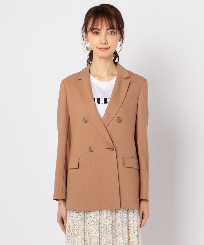 セール 30%OFF】麻混ドライツイルダブルジャケット(503046268
