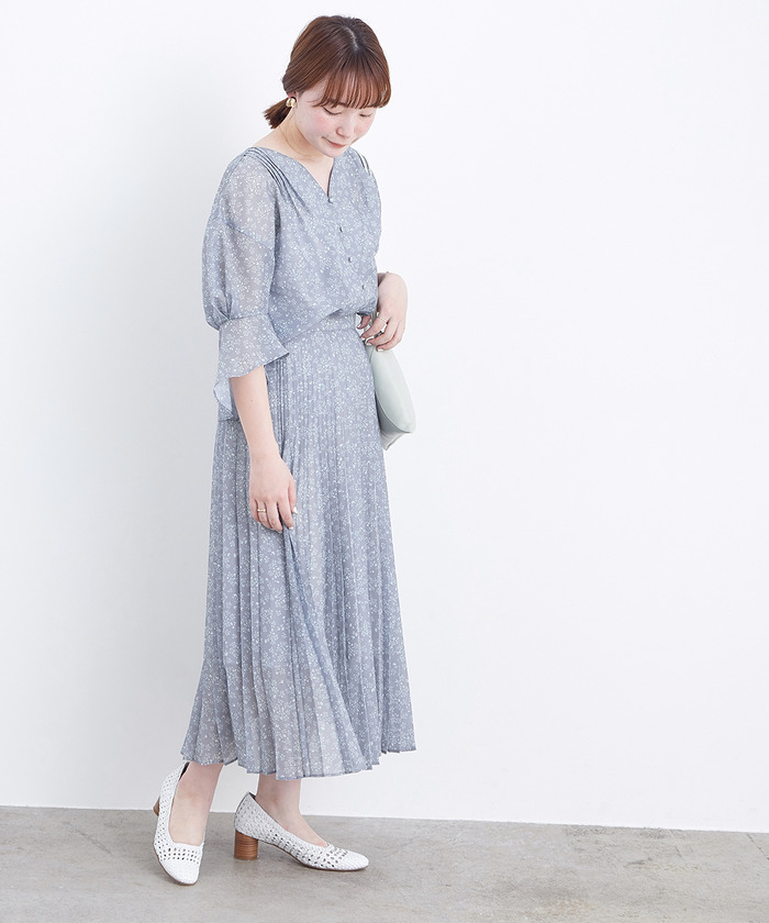 セール】【WEB限定】シアーフラワープリーツスカート(503057672
