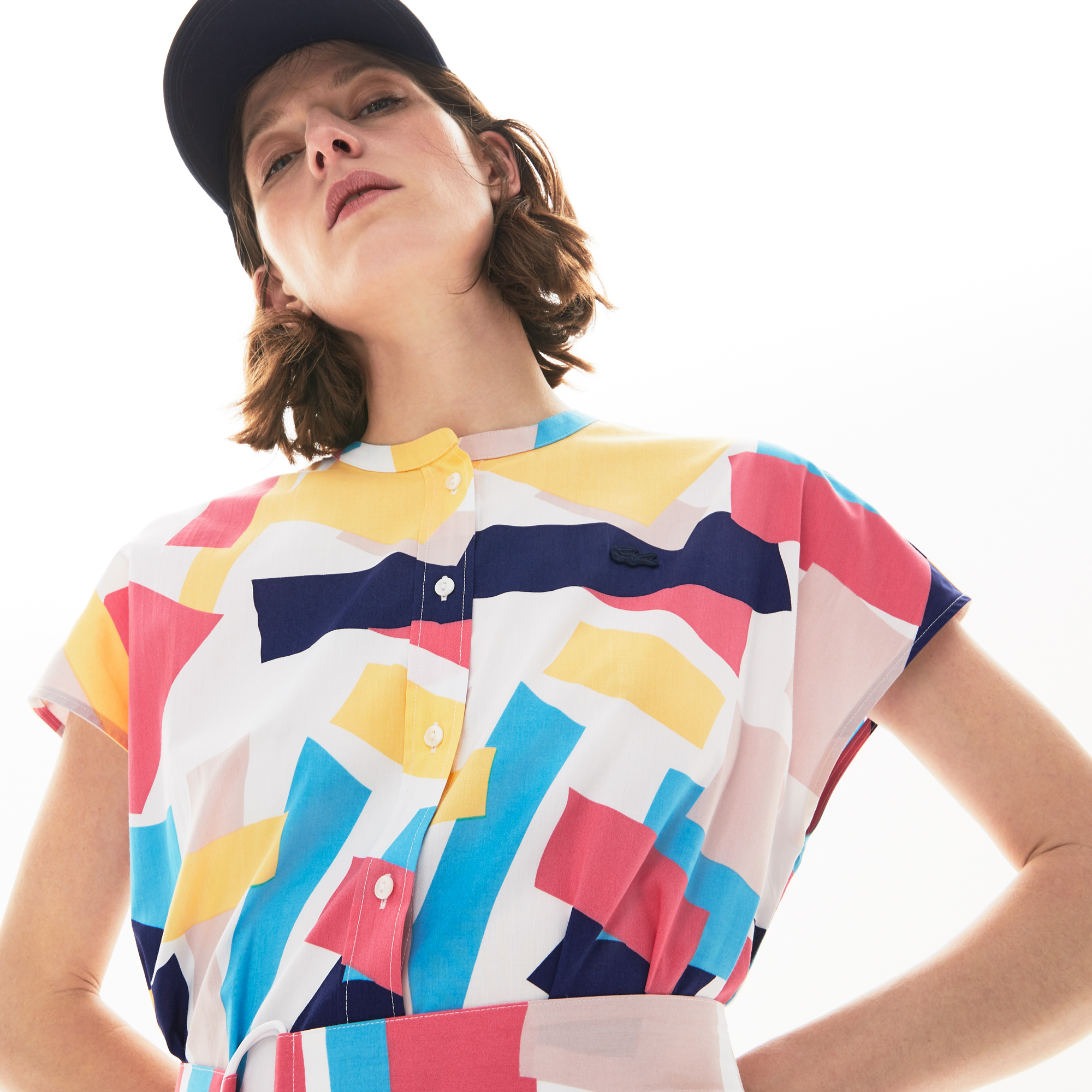 LACOSTE モダングラフィックデザインシャツドレス レディース LACOSTE モダングラフィックデザインシャツドレス レディース