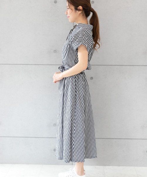 セール Tv着用 ギンガムチェックフレンチシャツワンピース プレフェリール Preferir D Fashion