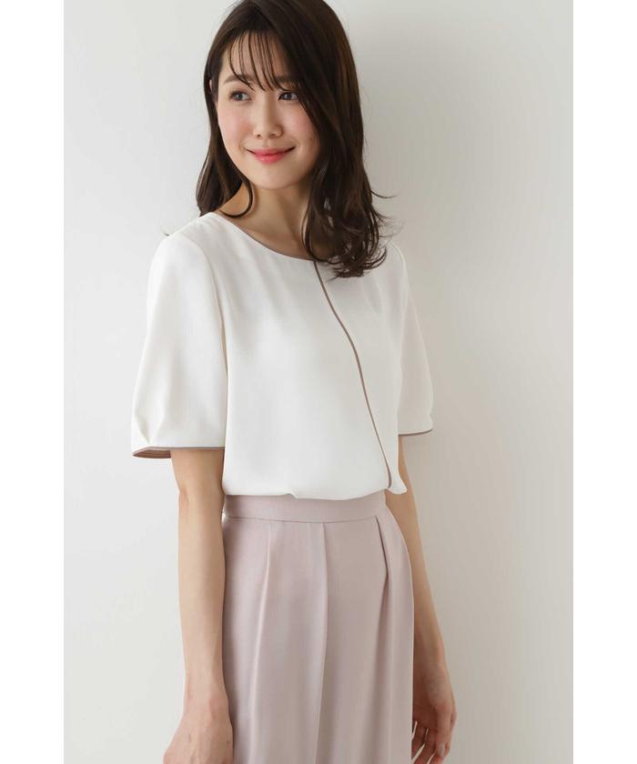 セール 20%OFF】バイカラーブラウス半袖◇(503067007