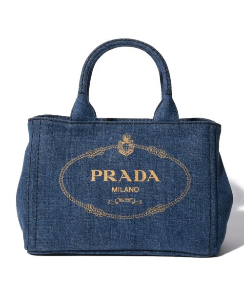 値下げ！美品！PRADA カナパ  トートバック デニム Mサイズレディース