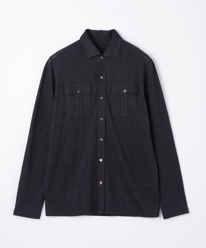 JOS A BANK リネンシャツ　90s ブラック　サファリシャツ セール 50%OFF】リネンジャージー サファリシャツ Safilin