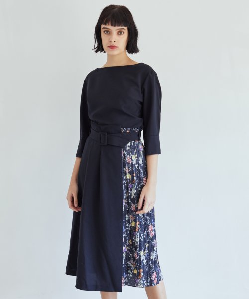 セール60 Off アナウンサー着用 フラワーバタフライギャザープリーツワンピース トーナル Tonal D Fashion