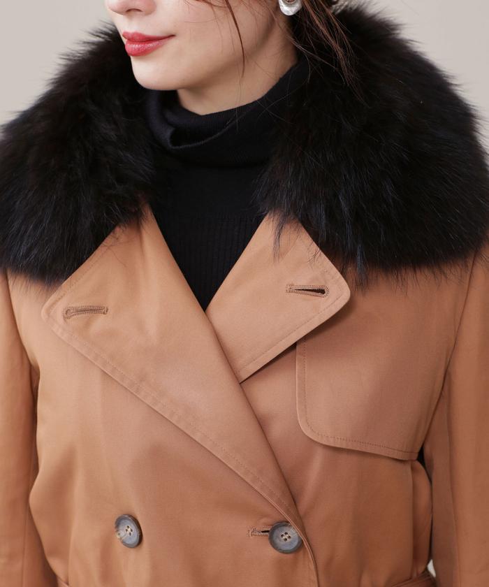 セール 70%OFF】ファー付きライナートレンチコート(503092139