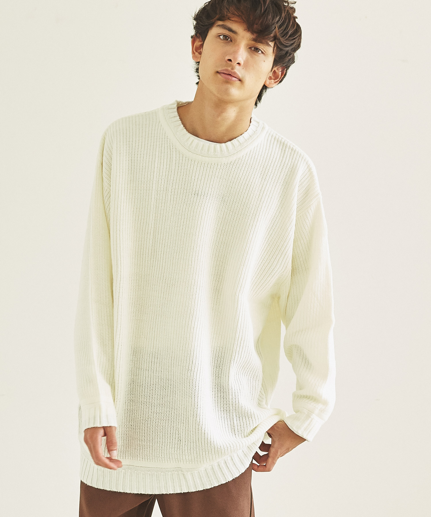 ロッキーモンロー Rocky Monroe ニット 畦編み メンズ セーター
