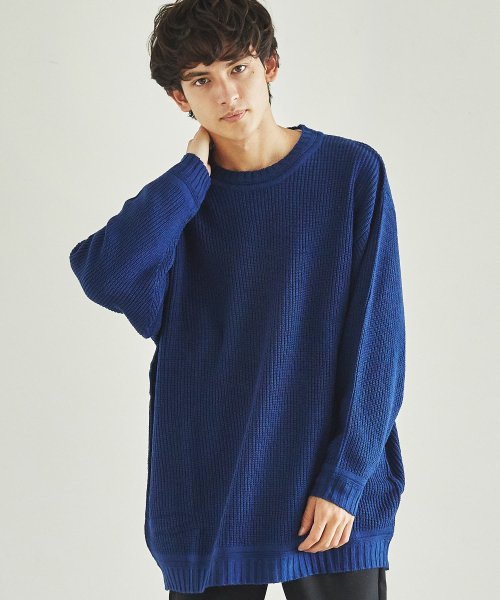 ニット 畦編み メンズ セーター クルーネック オーバーサイズ ビッグシルエット ドロップショルダー Rd Ghost アールディ ゴースト 7195 ロッキーモンロー Rocky Monroe D Fashion