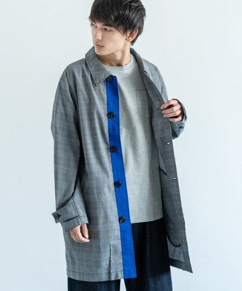 クーポン ステンカラーコート メンズ スプリングコート チェック ロング丈 ショップコート 8696 ロッキーモンロー Rocky Monroe D Fashion クーポン ステンカラーコート メンズ スプリングコート チェック ロング丈 ショップコート 8696 ロッキーモンロー Rocky Monroe D Fashion