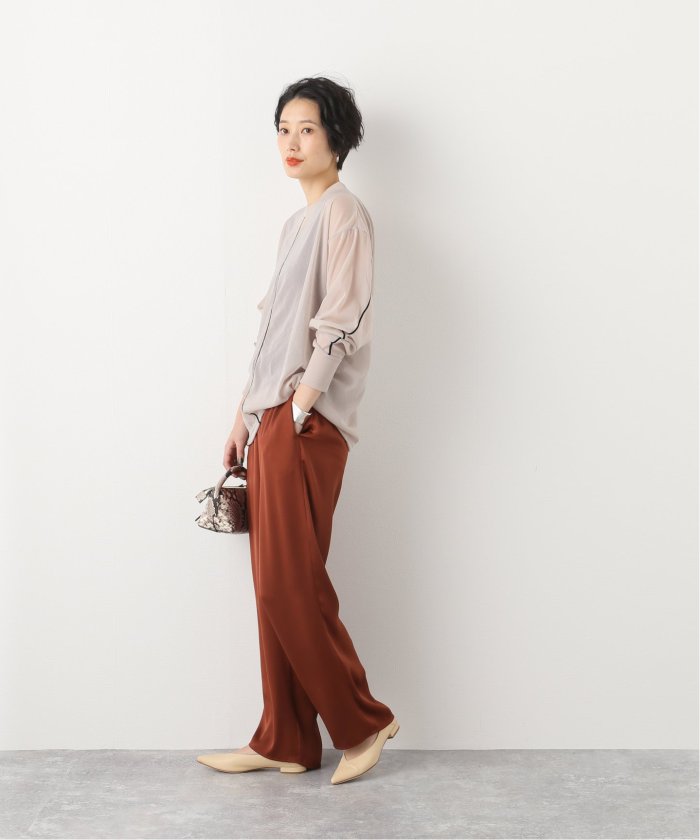 CLANE / クラネ】COLOR LINE SHEER LONG SLEEVE TOPS:カットソー