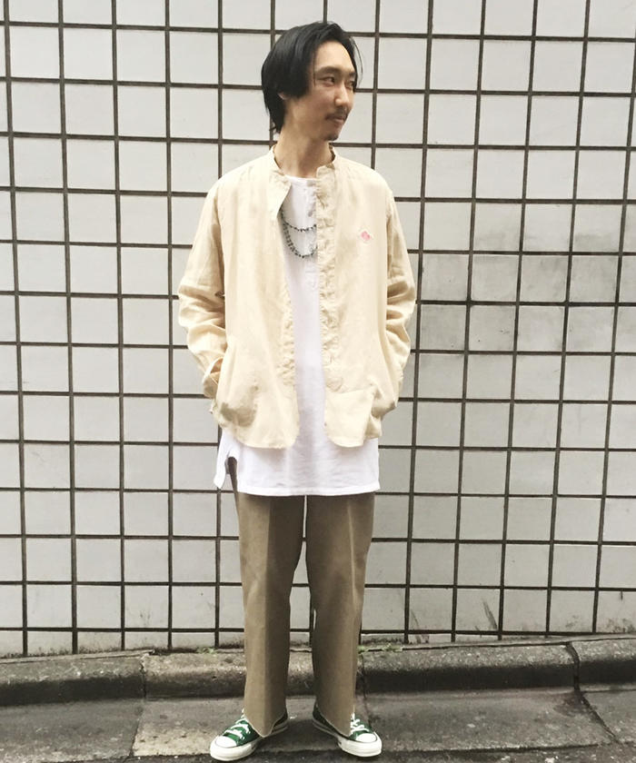 DANTON/ダントン】リネンバンドカラーシャツ #JD－3607 KLS