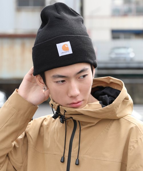 クーポン Carhartt カーハート A18 ワッチキャップ ニット帽 メンズ レディース ワッチハット ビーニー 帽子 通年 無地 ロゴ ストリート お揃い 防寒 あ ロッキーモンロー Rocky Monroe D Fashion
