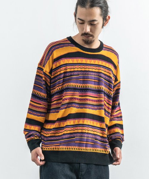 クーポン】ニット メンズ 秋冬 セーター クルーネック ゆったり 多彩柄 ボーダー 9G ミドルゲージ 長袖 8356(503115316) |  ロッキーモンロー(Rocky Monroe) - d fashion