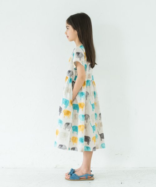 エレファントプリント柄ワンピース カリヌゥ Calinou D Fashion エレファントプリント柄ワンピース カリヌゥ Calinou D Fashion