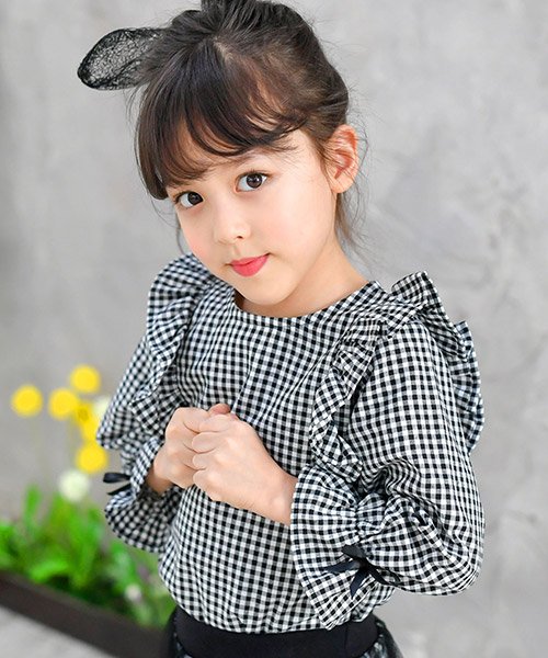 セール フリル付き長袖トップス 子供服bee 子供服bee D Fashion