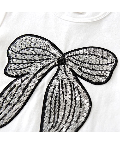 セール】スパンコールリボンTシャツ(503124800) | 子供服Bee(子供服Bee 