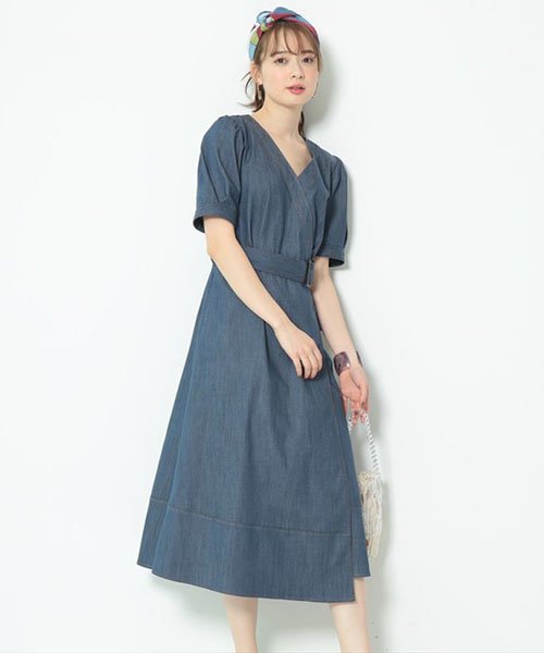 セール カシュクール配色ステッチワンピース ジャスグリッティー Jusglitty D Fashion