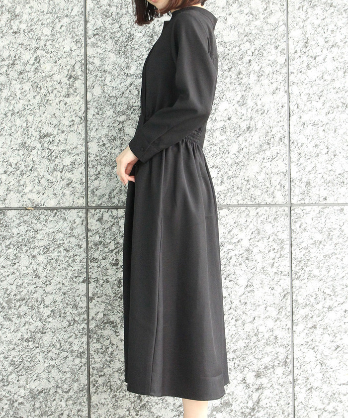 セール 61%OFF】合皮ベルト付きフロントタックワンピース