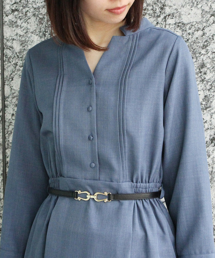 ベルト付 ツイード プリーツタック ワンピース S〜XXL trim_fce_item67b2cbfc97ddd.jpg