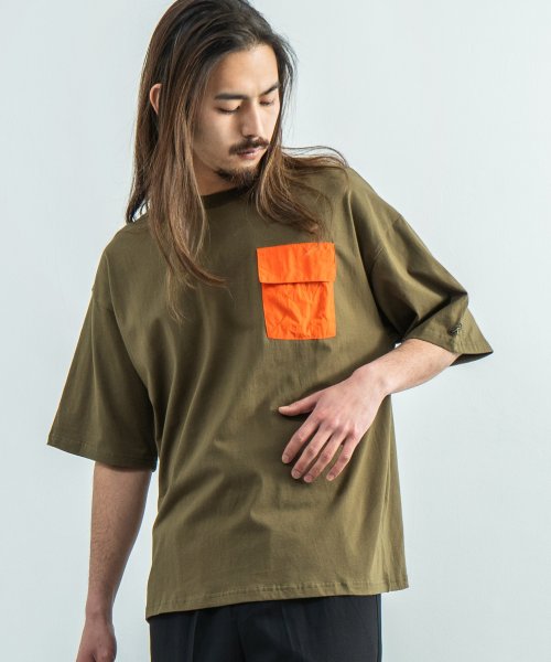 Kappa カッパ Tシャツ メンズ レディース ブランドロゴ 白 半袖 オーバーサイズ ビッグシルエット ゆったり リラックス ルーズ ポケット クルーネック ロッキーモンロー Rocky Monroe D Fashion