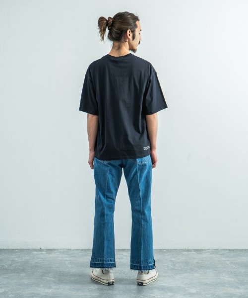Kappa カッパ Tシャツ メンズ レディース ブランドロゴ 白 半袖 オーバーサイズ ビッグシルエット ゆったり リラックス ルーズ ポケット クルーネック ロッキーモンロー Rocky Monroe D Fashion