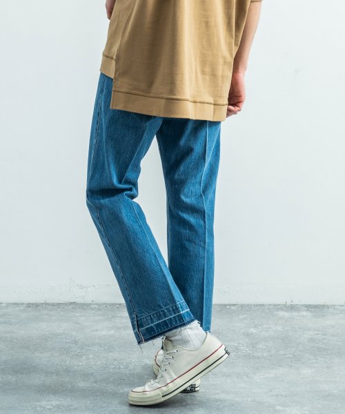 クーポン デニムパンツ メンズ レディース ジーンズ アンクル丈 ブーツカット フレアシルエット セルビッチ セルヴィッチ 日本製 国産 赤耳 リペア 綿 コットン セン ロッキーモンロー Rocky Monroe D Fashion