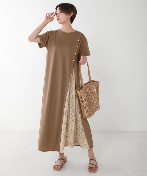 セール 30 Off イージーケア ボタン付きスリットプリーツワンピース ブージュルード Bou Jeloud D Fashion
