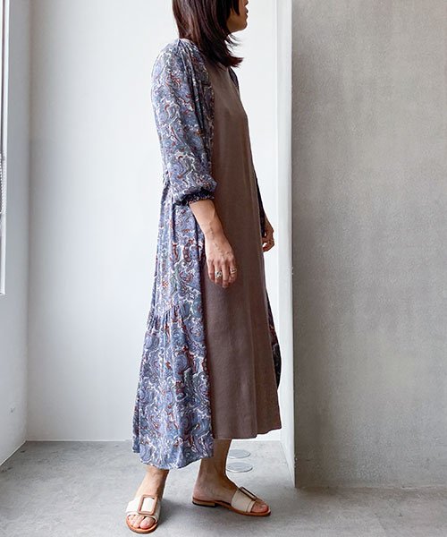セール ペイズリープリントガウンワンピース ナノ ユニバース Nano Universe D Fashion